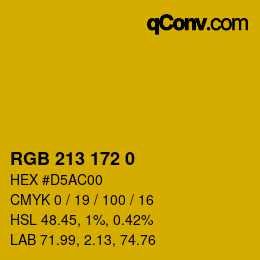 カラーコード: RGB 213 172 0 | qconv.com