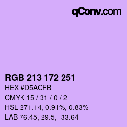 Color code: RGB 213 172 251 | qconv.com