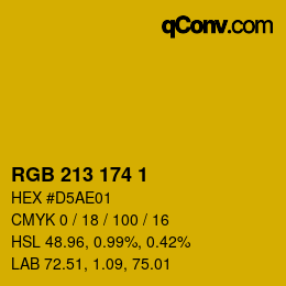 Color code: RGB 213 174 1 | qconv.com