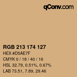 Código de color: RGB 213 174 127 | qconv.com