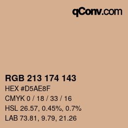 Color code: RGB 213 174 143 | qconv.com