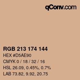 カラーコード: RGB 213 174 144 | qconv.com