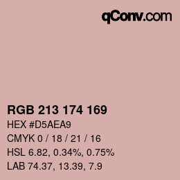 カラーコード: RGB 213 174 169 | qconv.com