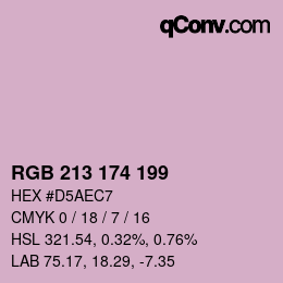 Color code: RGB 213 174 199 | qconv.com