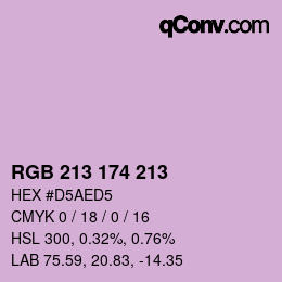 Color code: RGB 213 174 213 | qconv.com