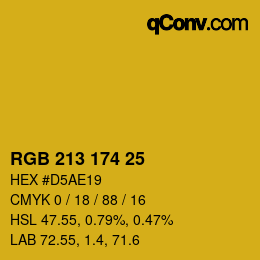 Color code: RGB 213 174 25 | qconv.com