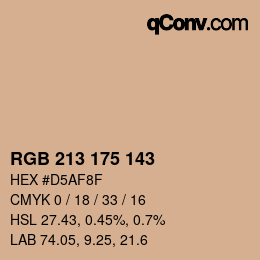 Color code: RGB 213 175 143 | qconv.com