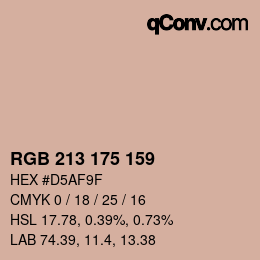 Color code: RGB 213 175 159 | qconv.com