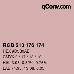 Color code: RGB 213 176 174 | qconv.com