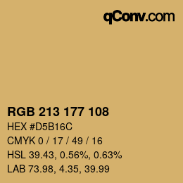 カラーコード: RGB 213 177 108 | qconv.com