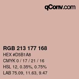 Color code: RGB 213 177 168 | qconv.com