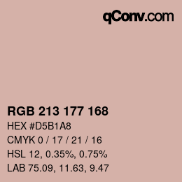 Color code: RGB 213 177 168 | qconv.com