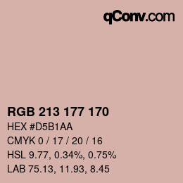 颜色代码: RGB 213 177 170 | qconv.com