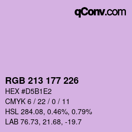 颜色代码: RGB 213 177 226 | qconv.com
