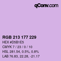 Color code: RGB 213 177 229 | qconv.com