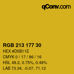 Color code: RGB 213 177 30 | qconv.com