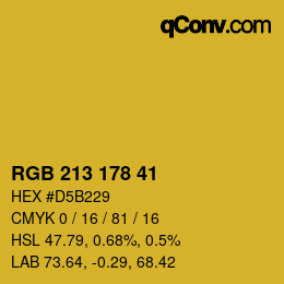 Color code: RGB 213 178 41 | qconv.com
