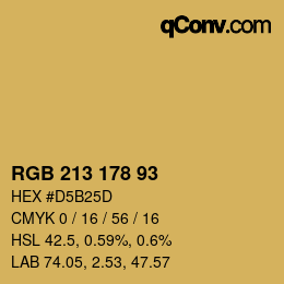 Color code: RGB 213 178 93 | qconv.com