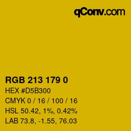 Color code: RGB 213 179 0 | qconv.com
