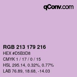 Code couleur: RGB 213 179 216 | qconv.com