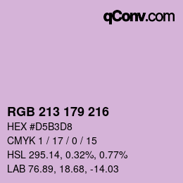 颜色代码: RGB 213 179 216 | qconv.com
