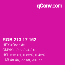 Color code: RGB 213 17 162 | qconv.com