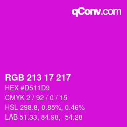 Color code: RGB 213 17 217 | qconv.com