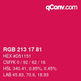 Color code: RGB 213 17 81 | qconv.com
