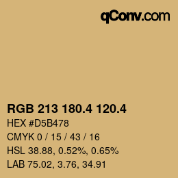 カラーコード: RGB 213 180.4 120.4 | qconv.com