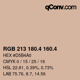 カラーコード: RGB 213 180.4 160.4 | qconv.com