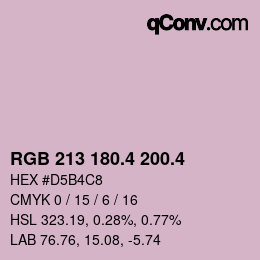 カラーコード: RGB 213 180.4 200.4 | qconv.com