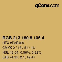 カラーコード: RGB 213 180.8 105.4 | qconv.com