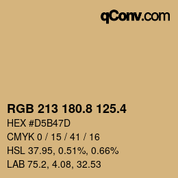 カラーコード: RGB 213 180.8 125.4 | qconv.com