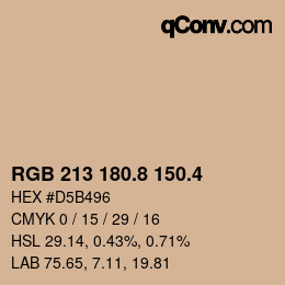 カラーコード: RGB 213 180.8 150.4 | qconv.com