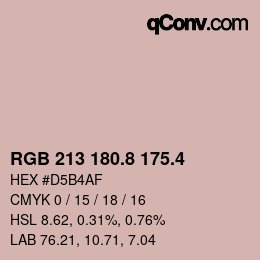 カラーコード: RGB 213 180.8 175.4 | qconv.com