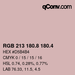 カラーコード: RGB 213 180.8 180.4 | qconv.com