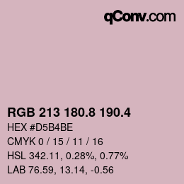 カラーコード: RGB 213 180.8 190.4 | qconv.com