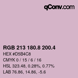 カラーコード: RGB 213 180.8 200.4 | qconv.com