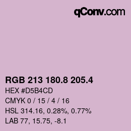 カラーコード: RGB 213 180.8 205.4 | qconv.com