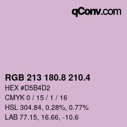 カラーコード: RGB 213 180.8 210.4 | qconv.com