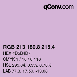 カラーコード: RGB 213 180.8 215.4 | qconv.com