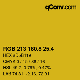 カラーコード: RGB 213 180.8 25.4 | qconv.com
