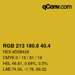 カラーコード: RGB 213 180.8 40.4 | qconv.com