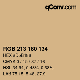 Color code: RGB 213 180 134 | qconv.com