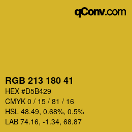 Color code: RGB 213 180 41 | qconv.com