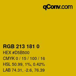 Color code: RGB 213 181 0 | qconv.com