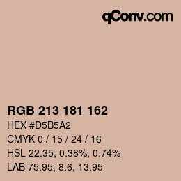 Color code: RGB 213 181 162 | qconv.com