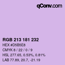 Color code: RGB 213 181 232 | qconv.com