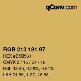 Color code: RGB 213 181 97 | qconv.com