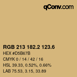 カラーコード: RGB 213 182.2 123.6 | qconv.com
